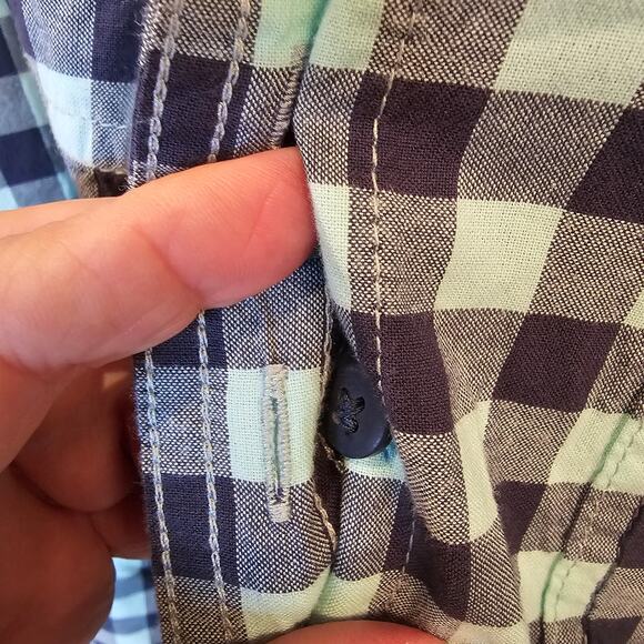 Duluth Trading Women's Gingham Check Long Sleeve Shirt Tabbed Sleeves M Cotton - Picture 7 of 8